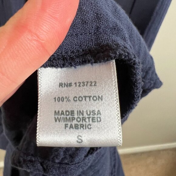 Xirena Rumi Midi Maxi Dress Size Small Navy Blue Gauze Vacation Lagenlook - Picture 11 of 12